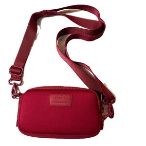Sephora X Dagne Dover Crossbody Phone Bag Burgundy Red Neoprene